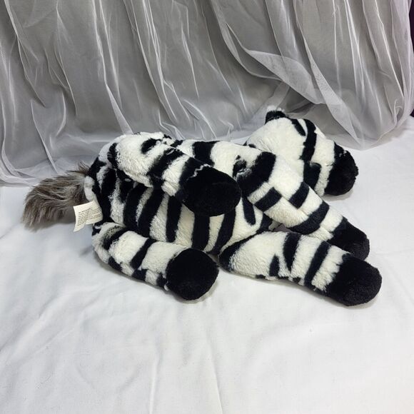 Kohls Cares 14" Zebra Black & White Striped Stuffed Plush Embroidered Eyes - Picture 8 of 12